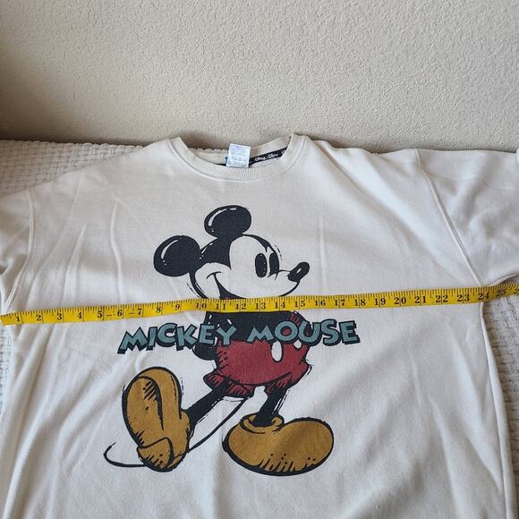 Disney Women's Cream Mickey Mouse Crewneck Sweater Size XL - Picture 5 of 7